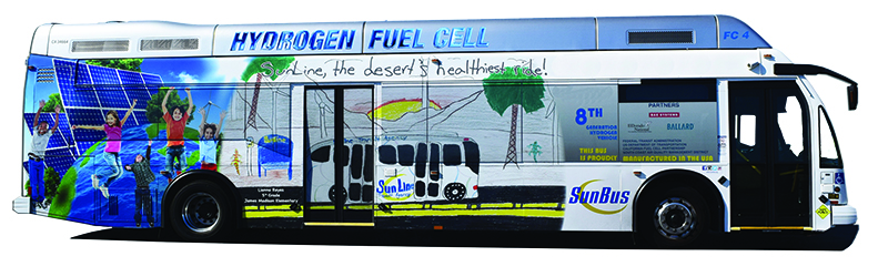 FC4 Hydrogen Fuel Cell Bus with Art Contest Wrap