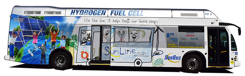 FC5 Hydrogen Fuel Cell Bus with Art Contest Wrap