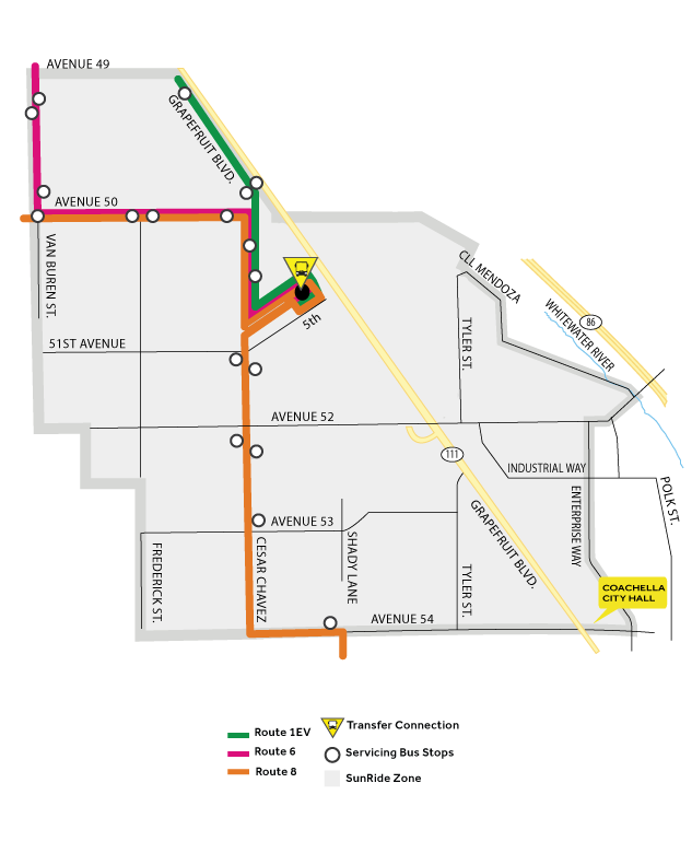 Coachella SunRide Zone Map as of September 2023